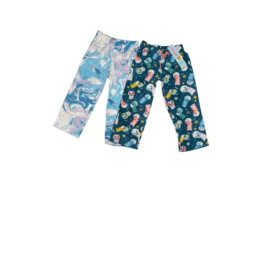 Cat & Jack Fleece Pajama Bottoms (2) Multicolor Kid’s Unisex Size XS (4/5) NWT